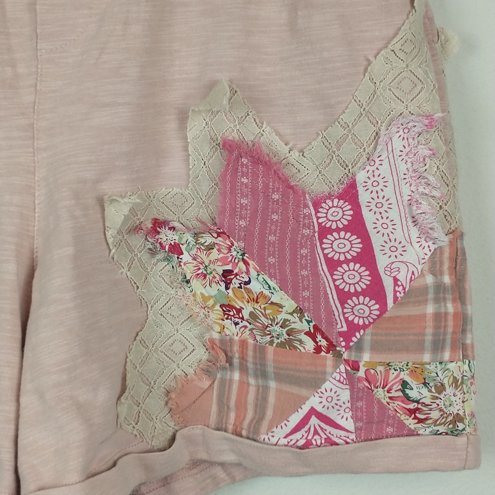Oli & Hali The Anna Shorts Large Pink Patchwork Star High Rise - Picture 5 of 11